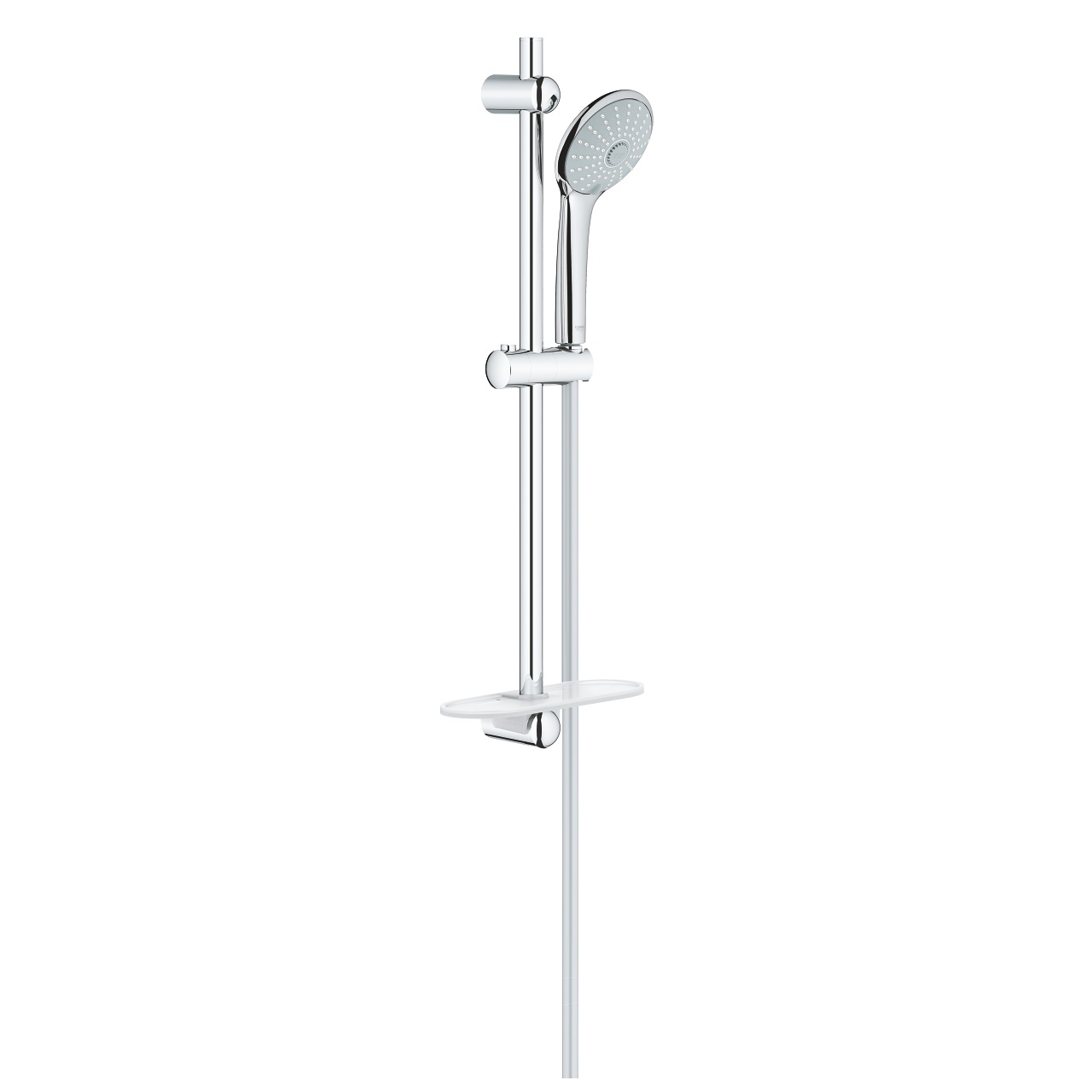 Grohe Euphoria 110 Massage - Set Doccia con Asta Saliscendi 600 mm, 3 Tipi di Getto, Mensola Porta Oggetti, Cromo