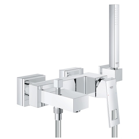 GROHE Eurocube Miscelatore Monocomando Cromo per Vasca-Doccia 23141000 con Tecnologia SilkMove e DreamSpray