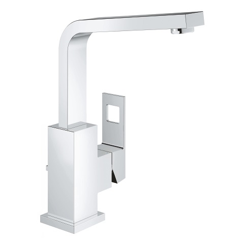 Grohe 2313500E Eurocube Miscelatore Monocomando per Lavabo A Bocca Alta, Cromo, EcoJoy, con Piletta di Scarico Inclusa
