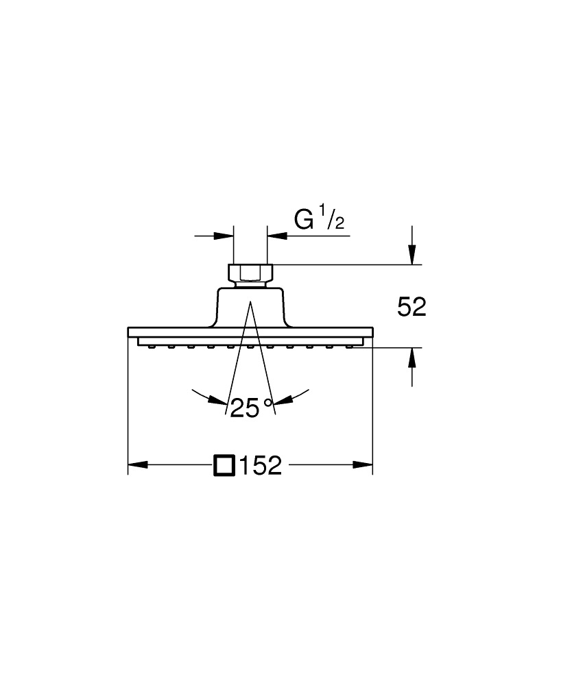 Grohe Euphoria Cube Soffione Doccia 150 mm Monogetto Cromo con Tecnologia EcoJoy e DreamSpray