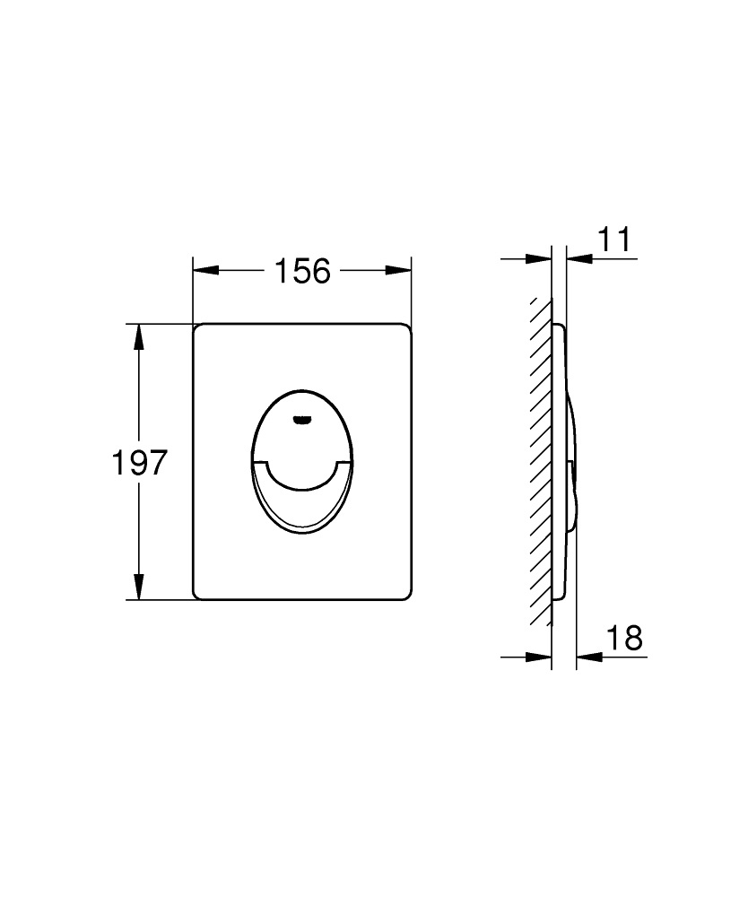 Grohe Gro38964P00 - Piastra di Azionamento Argento per Cassette di Risciacquo ad Incasso con Scarico a 2 Quantità e Tecnologia Water Saving