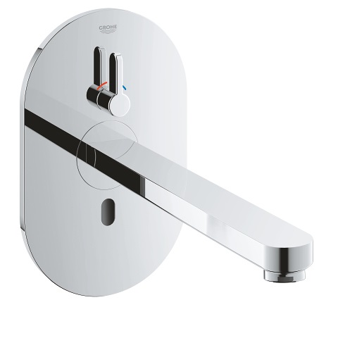 GROHE Eurosmart CE 36376000 Rubinetto da Bagno Elettronico con Comando a Infrarossi, Getto Laminare e Temperatura Regolabile - Cromo