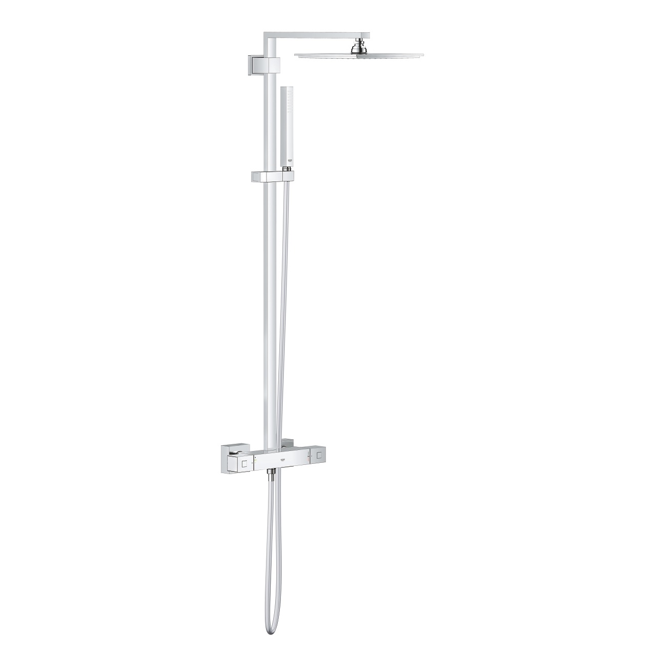 Grohe 26087000 Sistema Doccia con Miscelatore Termostatico, Cromo, Braccio Doccia 400 mm, Soffione Rainshower Allure 230 mm