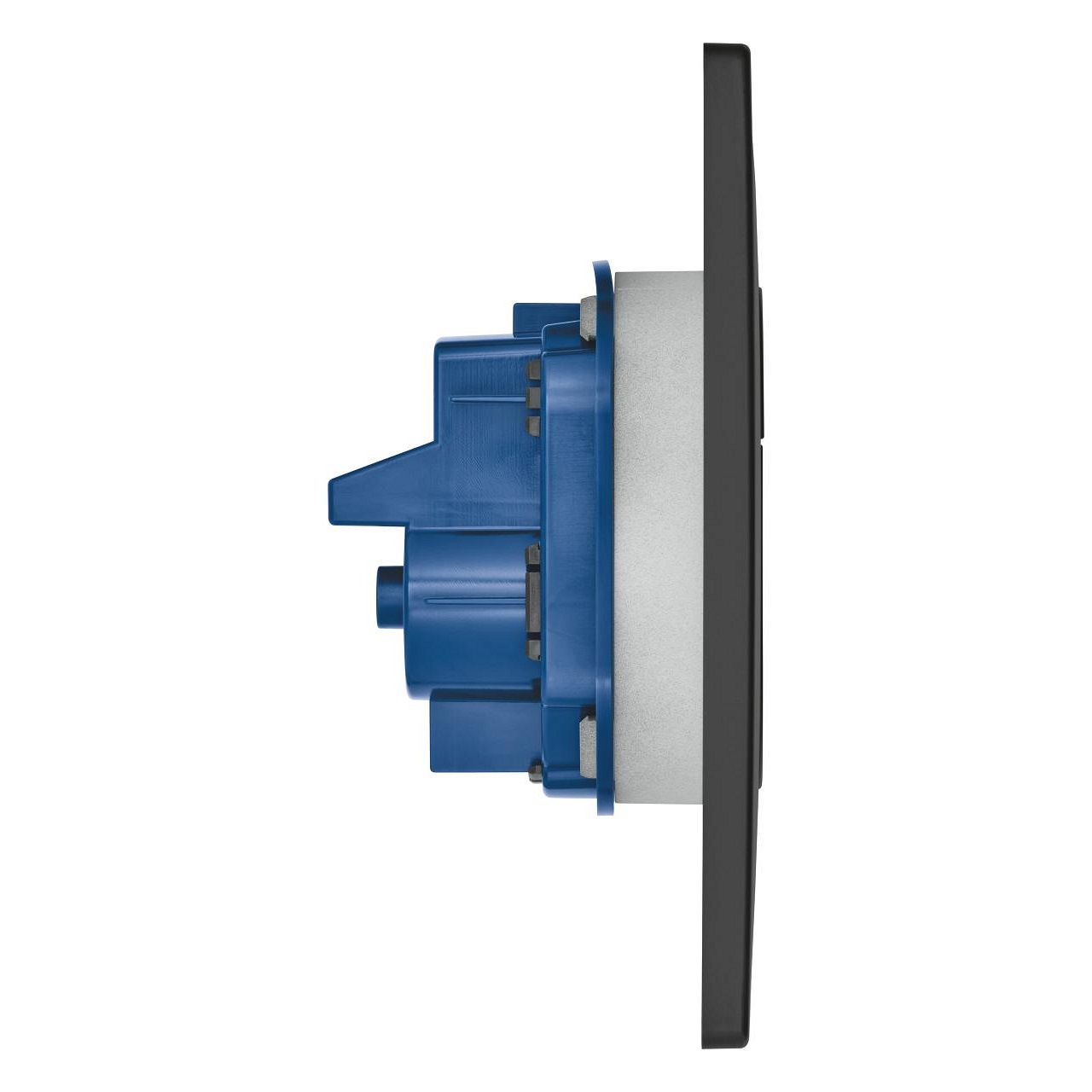 GROHE Arena Cosmopolitan Piastra d'Azionamento Nero Ultra Opaco - Modello 38844KF0, Scarico Doppio, Risparmio Acqua, Installazione Verticale