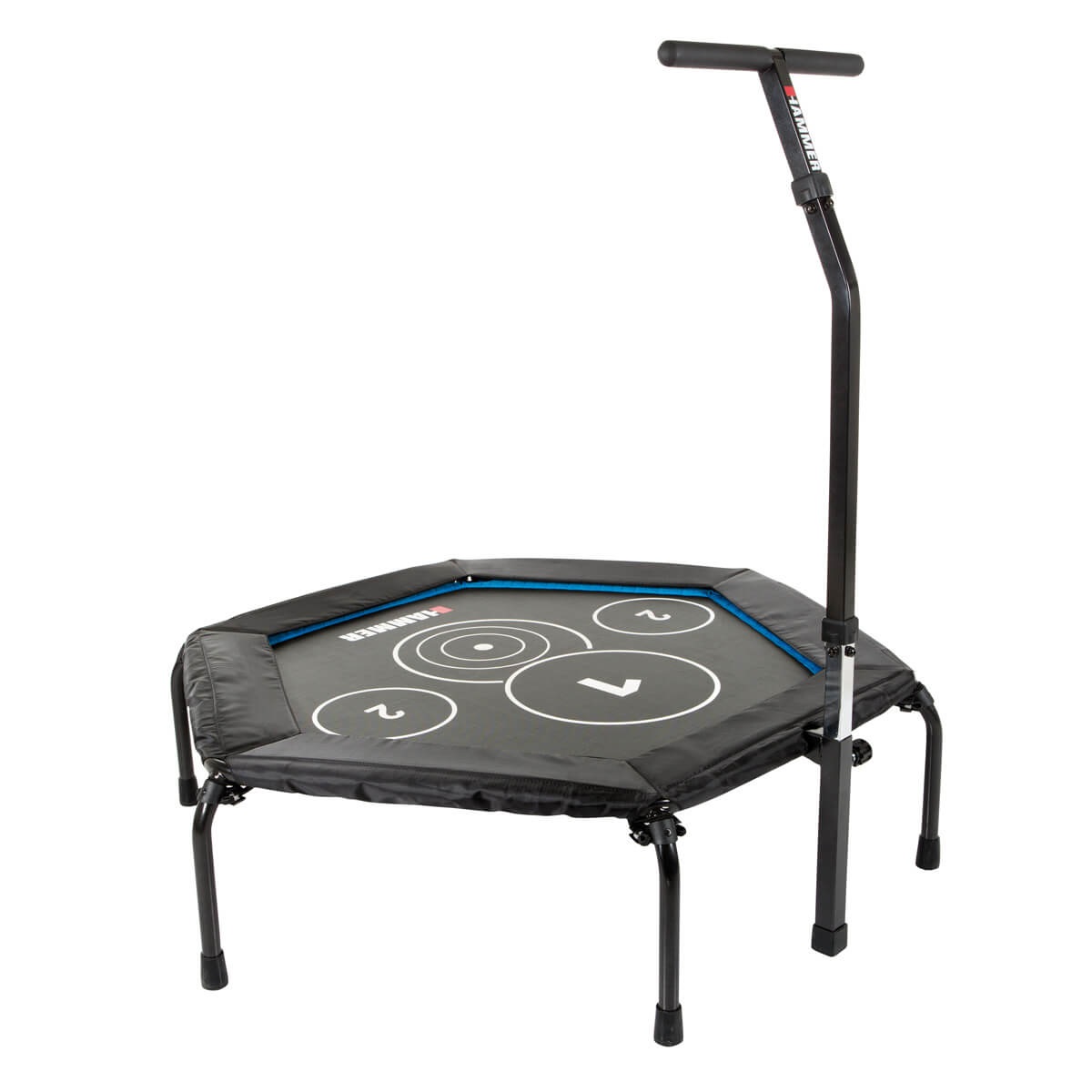 Hammer Trampolino Fitness Cross Jump 120 x 130 x 140 cm - Max Peso Utente 130 kg, Richiudibile e Salvaspazio
