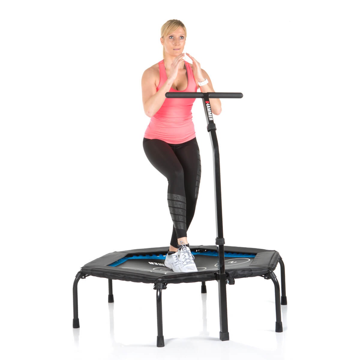 Hammer Trampolino Fitness Cross Jump 120 x 130 x 140 cm - Max Peso Utente 130 kg, Richiudibile e Salvaspazio