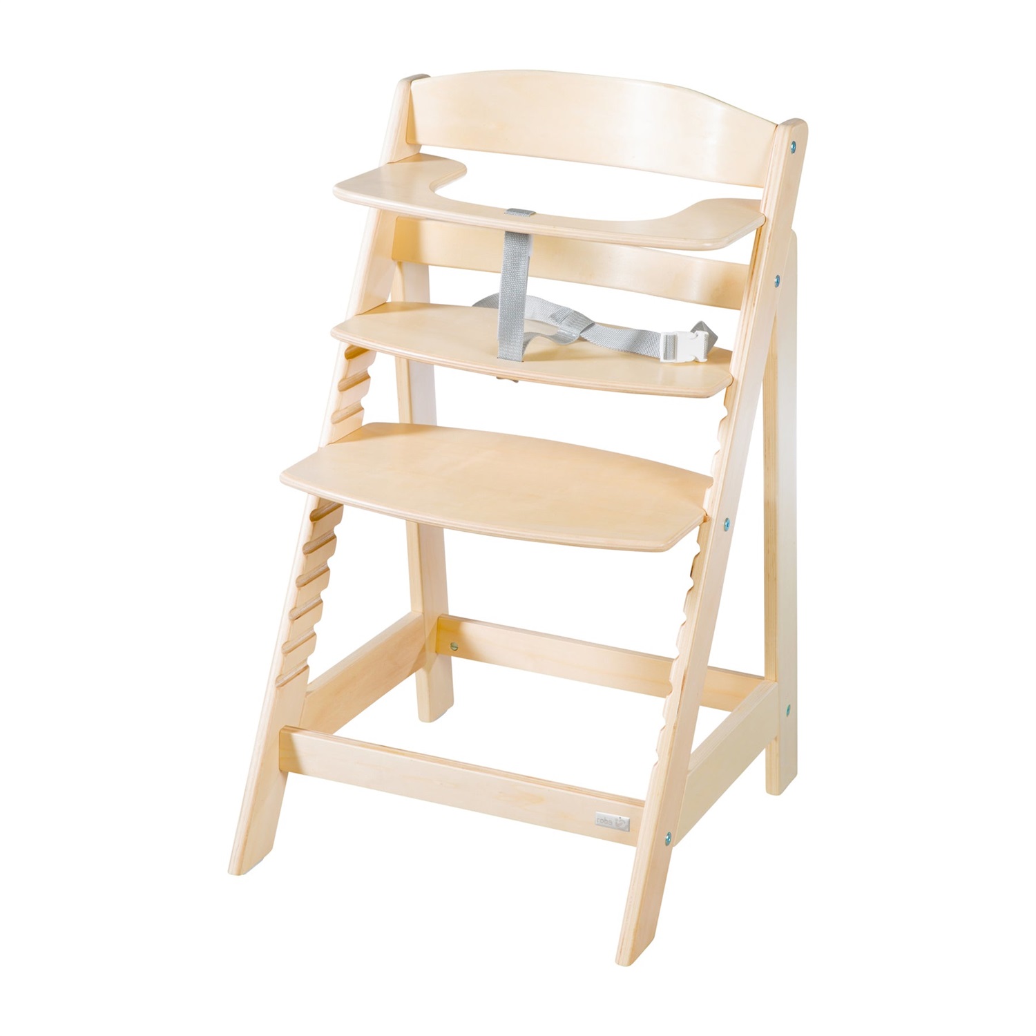 roba Seggiolone Evolutivo Sit Up Flex 2 in 1 - Altezza Regolabile, Adatto dai 6 Mesi fino a 70 kg, con Poggiapiedi, Robusto ed Ergonomico, Legno Naturale