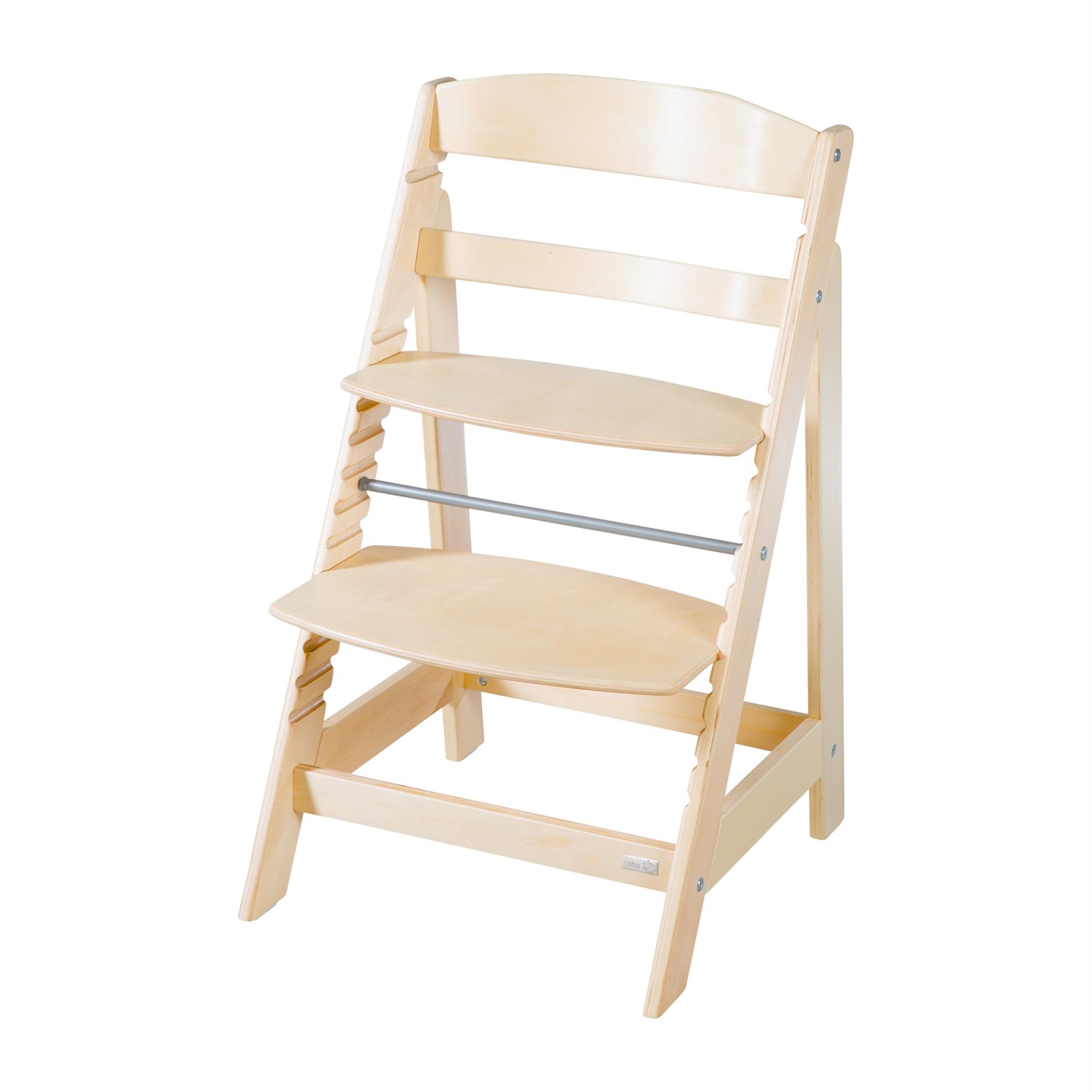 roba Seggiolone Evolutivo Sit Up Flex 2 in 1 - Altezza Regolabile, Adatto dai 6 Mesi fino a 70 kg, con Poggiapiedi, Robusto ed Ergonomico, Legno Naturale