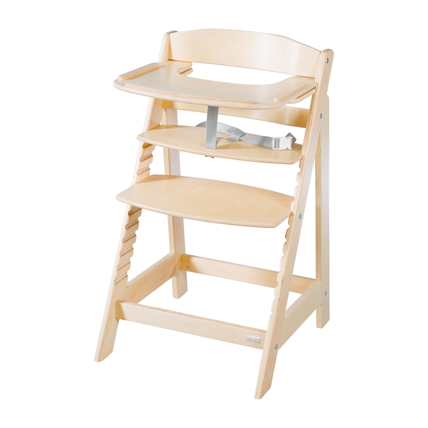 roba Seggiolone Evolutivo Sit Up Flex 2 in 1 - Altezza Regolabile, Adatto dai 6 Mesi fino a 70 kg, con Poggiapiedi, Robusto ed Ergonomico, Legno Naturale