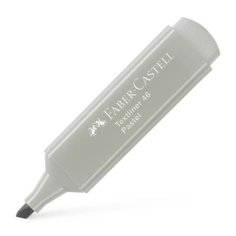 Faber-Castell Textliner 46 Evidenziatore Pastel Grigio Seta - Confezione da 10 pz con Punta Smussata