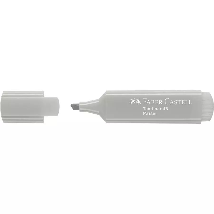 Faber-Castell Textliner 46 Evidenziatore Pastel Grigio Seta - Confezione da 10 pz con Punta Smussata