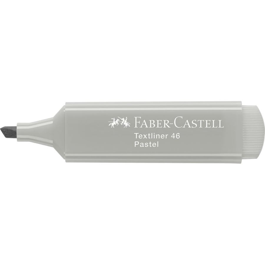 Faber-Castell Textliner 46 Evidenziatore Pastel Grigio Seta - Confezione da 10 pz con Punta Smussata