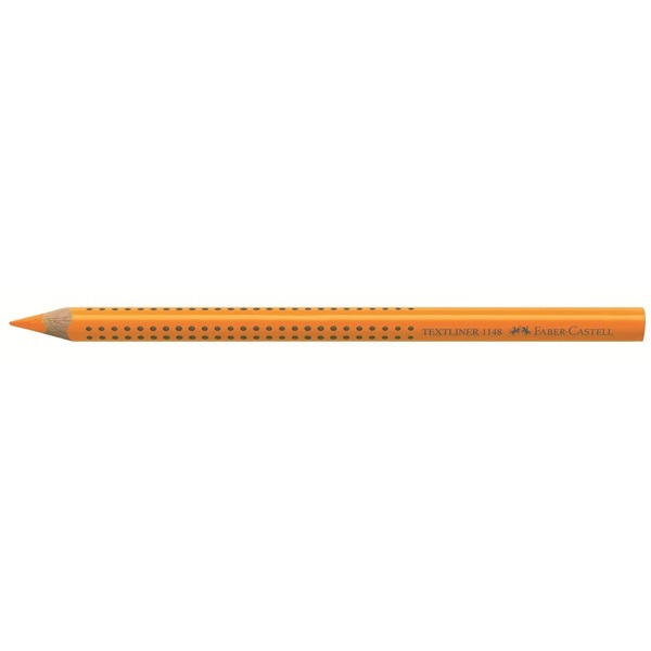Faber-Castell 114815 Evidenziatore Textliner Dry Arancione - Confezione da 12 unità, Fusto Triangolare Jumbo Grip