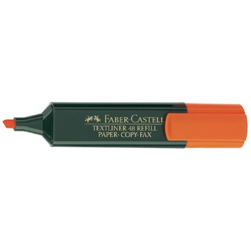Faber-Castell Textliner 48 Evidenziatore Arancione Punta Smussata a Scalpello 1-5 mm Inchiostro a Base d'Acqua