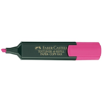 Faber-Castell Textliner 48 Evidenziatore Ricaricabile Rosa - Punta Smussata, Inchiostro a Base d'Acqua, Tratto 1-5 mm