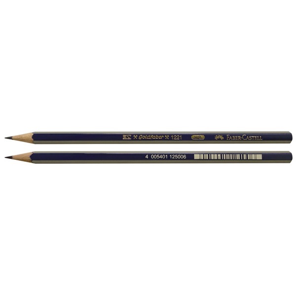 Faber-Castell Goldfaber 1221 Matita di Grafite HB - Esagonale, Ergonomica, 175 mm, Blu/Oro
