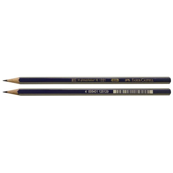Faber-Castell GoldFaber 1221 Matita di Grafite 2H - Sezione Esagonale Blu/Oro - Lunghezza 175 mm - Alta Qualità