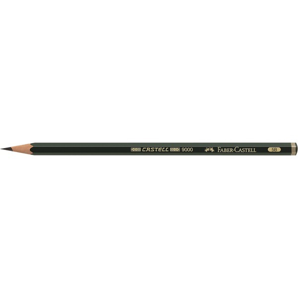 Faber-Castell Matita di grafite CASTELL 9000 5B - Sezione esagonale, vernice a base d'acqua, sistema SV
