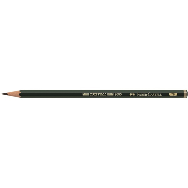 Faber-Castell Matita di grafite CASTELL 9000 7B - Verde, Esagonale, con sistema SV