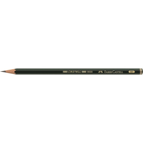 Faber-Castell Matita di Grafite CASTELL 9000 6H - Sezione Esagonale, Vernice Ecologica, Sistema SV