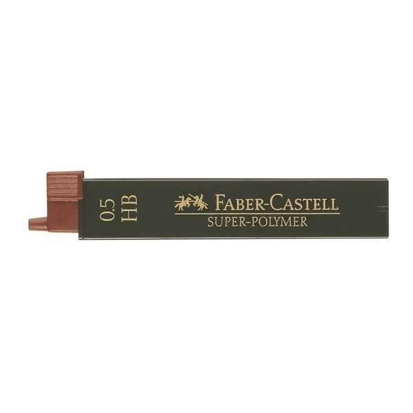 Faber-Castell Mine Super Polymer 0,5 mm HB - Astuccio da 12 mine, estremamente resistenti e scorrevoli