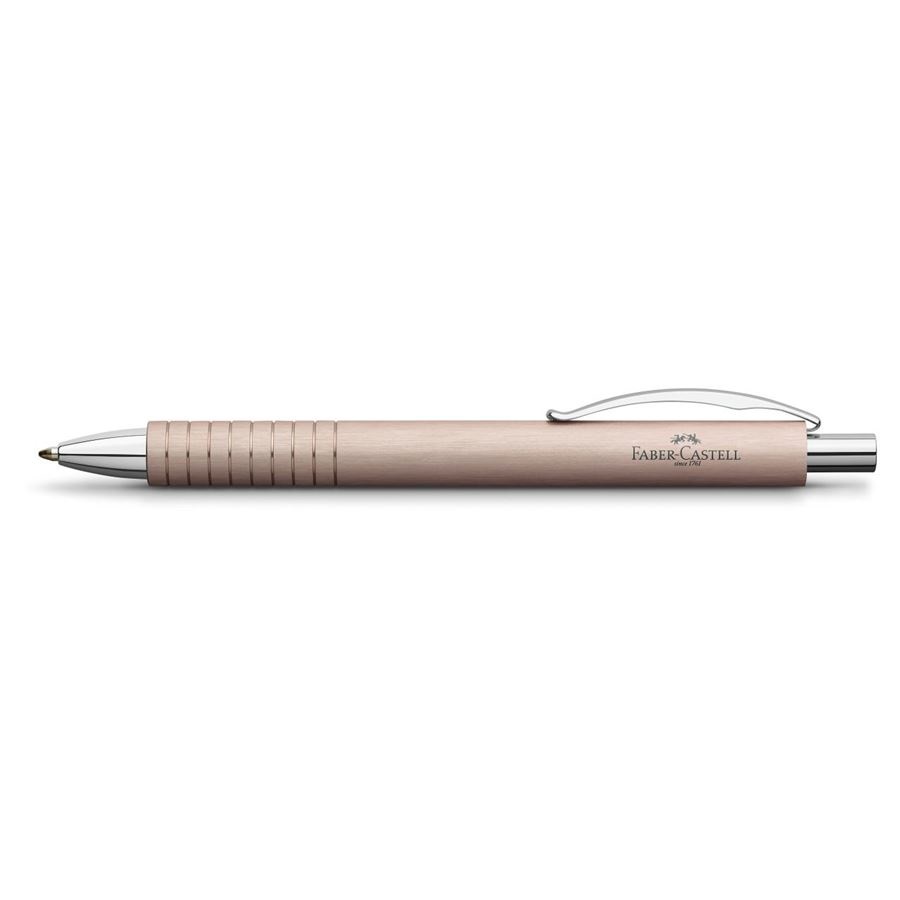 Faber-Castell Essentio Penna a sfera Rosa - Punta B, Ergonomica, Alluminio Anodizzato, Clip a Molla