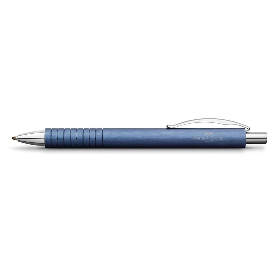 Faber-Castell Penna a sfera Essentio 148426 Blu - Punta B, Fusto in Alluminio Anodizzato, Impugnatura Ergonomica