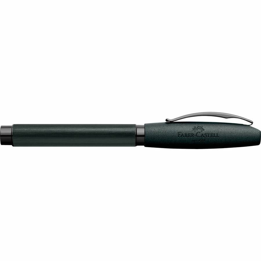 Faber-Castell Penna Roller Essentio - Fusto Nero in Alluminio Anodizzato, Refill Nero ad Asciugatura Rapida, Ergonomica, 1 pz