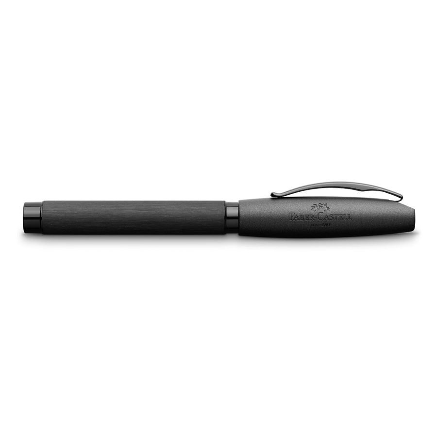 Faber-Castell Essentio Penna Stilografica Media Nero - Fusto in Alluminio Anodizzato, Impugnatura Ergonomica, Pennino in Acciaio M