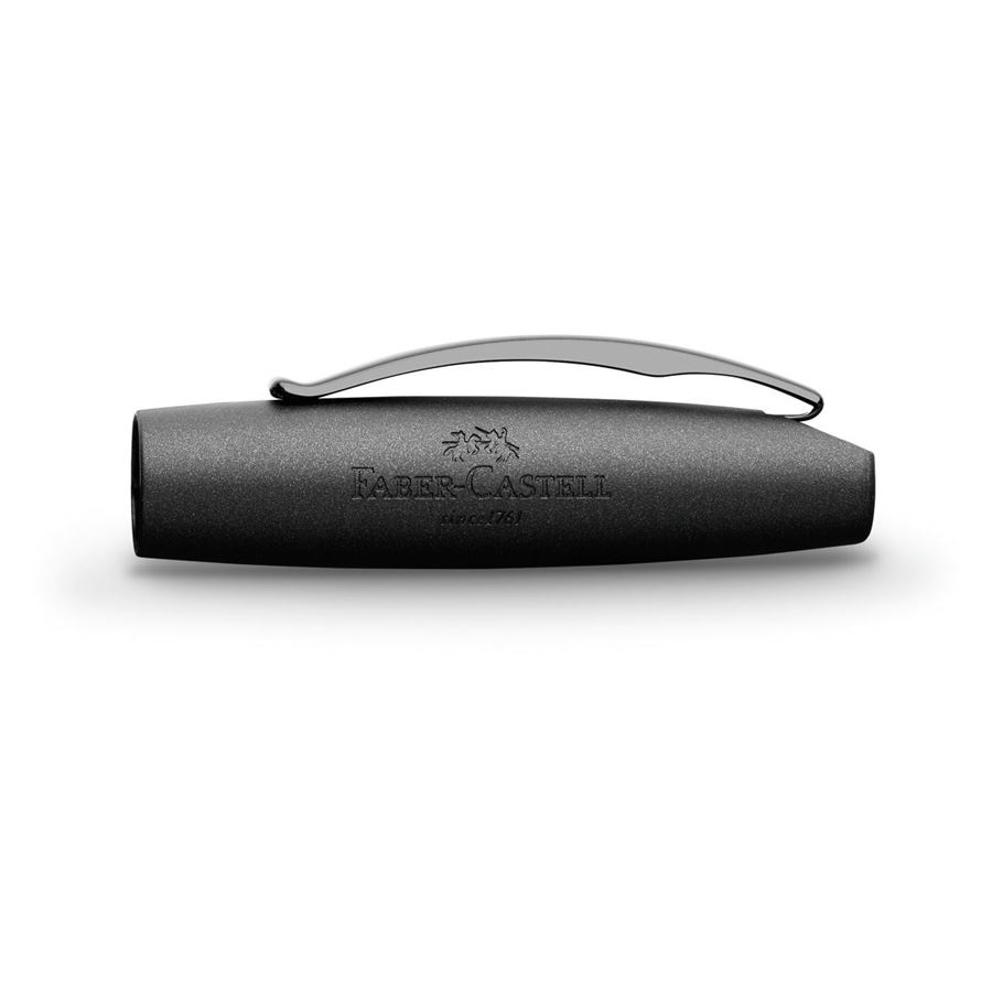 Faber-Castell Essentio Penna Stilografica Media Nero - Fusto in Alluminio Anodizzato, Impugnatura Ergonomica, Pennino in Acciaio M