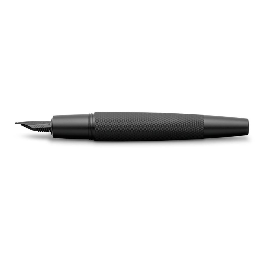 Faber-Castell E-motion Pure Penna Stilografica Nero, Sistema di Riempimento a Cartuccia, Pennino M in Acciaio Inossidabile