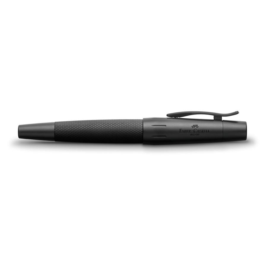 Faber-Castell E-motion Pure Penna Stilografica Nero, Sistema di Riempimento a Cartuccia, Pennino M in Acciaio Inossidabile