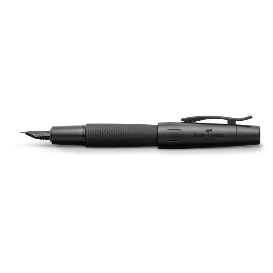 Faber-Castell E-motion Pure Penna Stilografica Nero, Sistema di Riempimento a Cartuccia, Pennino M in Acciaio Inossidabile