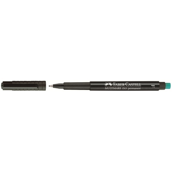 Faber-Castell Marcatore Permanente Multimark F Nero 0,6 mm con Gomma Cancellabile - Conf. 10 Pezzi
