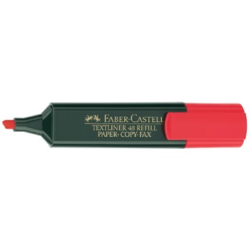 Faber-Castell Textliner 48 154821 - Evidenziatore Ricaricabile Rosso Fluorescente con Punta Smussata e Tratto 1-2-5 mm