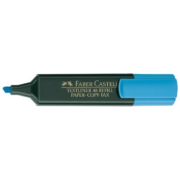 Faber-Castell Textliner 48 Evidenziatore Blu Fluorescente Ricaricabile Punta Smussata Tratto 1-2-5 mm