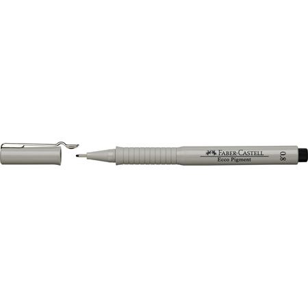 Faber-Castell Ecco Pigment Penna Tecnica Punta in Fibra 0,8 mm Nero - Resistente all'Acqua e alla Luce, Impugnatura Ergonomica