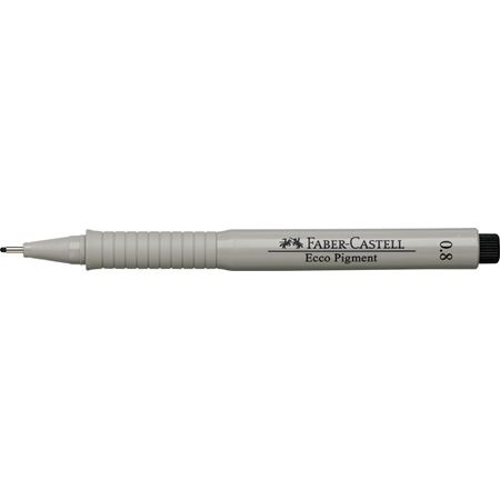 Faber-Castell Ecco Pigment Penna Tecnica Punta in Fibra 0,8 mm Nero - Resistente all'Acqua e alla Luce, Impugnatura Ergonomica