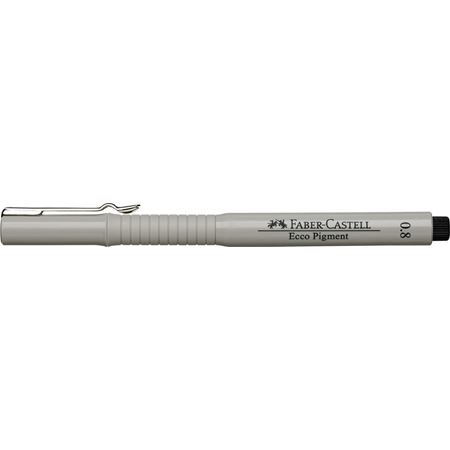 Faber-Castell Ecco Pigment Penna Tecnica Punta in Fibra 0,8 mm Nero - Resistente all'Acqua e alla Luce, Impugnatura Ergonomica