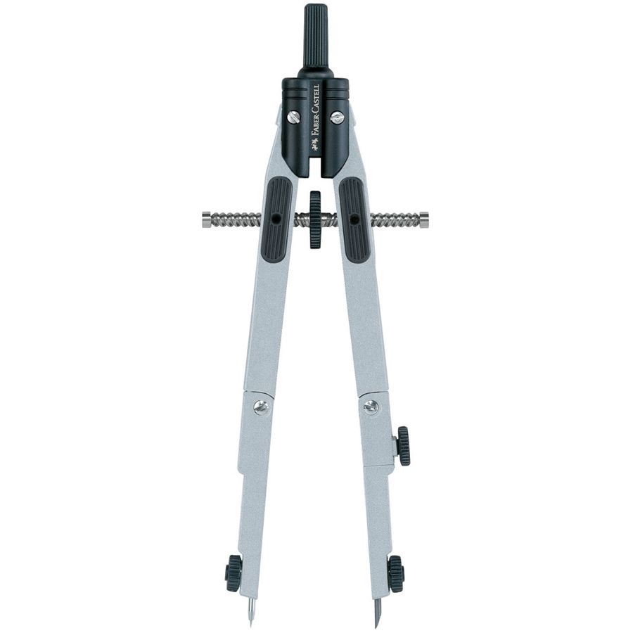 Faber-Castell 174014 Balaustrone a Regolazione Rapida in Acciaio Inox - Gambe Pieghevoli, Diametro Max Cerchio 450 mm, Inclusi Adattatore e Ricambi