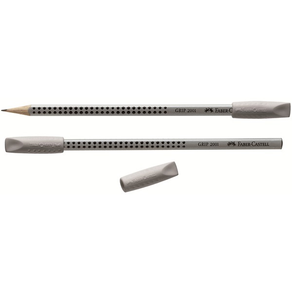 Faber-Castell 187000 Gommini Salvapunta Grip 2001 Grigio - Confezione da 2, in Vinile Senza PVC