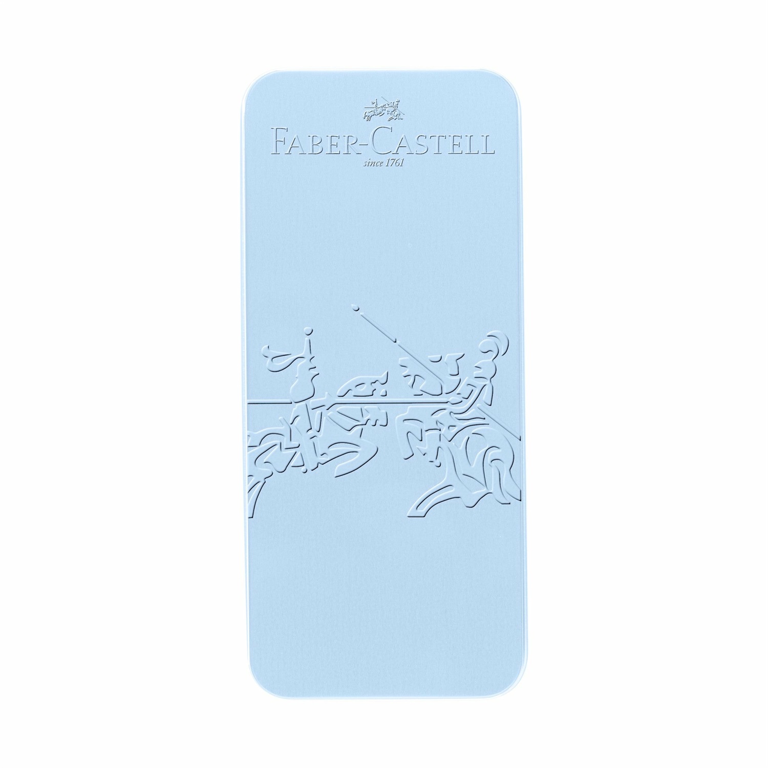 Faber-Castell Set Stilografica e Penna a Sfera Grip 2010 Blu Cielo - Design Unico, Pennino in Acciaio Inox, Custodia in Metallo