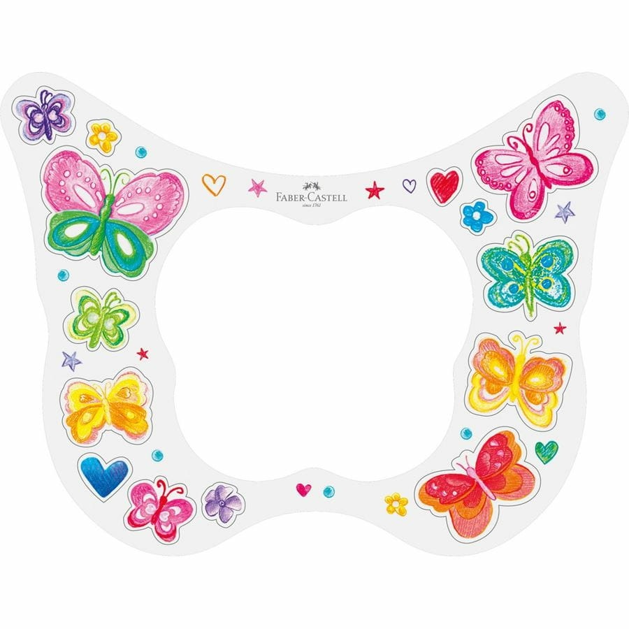Faber-Castell 201971 Set di Pastelli Colorati - 20 Pezzi (12 Standard e 8 Pastello) con Astuccio a Forma di Farfalla e Adesivi Inclusi