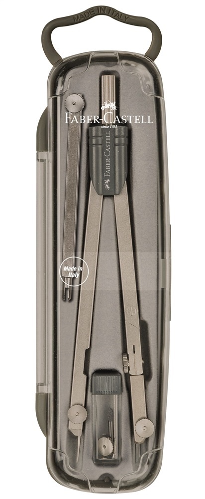 Faber-Castell Compasso Start - Asta Fissa in Ottone Satinato con Prolunga Fissa - Diametro Max Cerchio 490mm