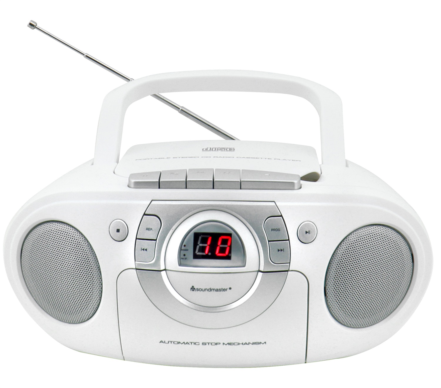 Soundmaster SCD5100WE - Lettore di cassette e CD con radio FM, colore bianco