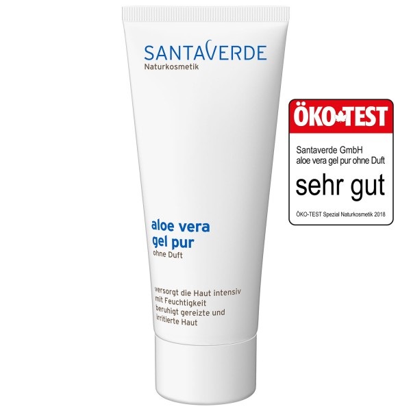 Santaverde Gel puro Aloe Vera senza profumo Bio - Gel detergente per il viso 100 ml, idratazione intensa e rigenerazione cutanea