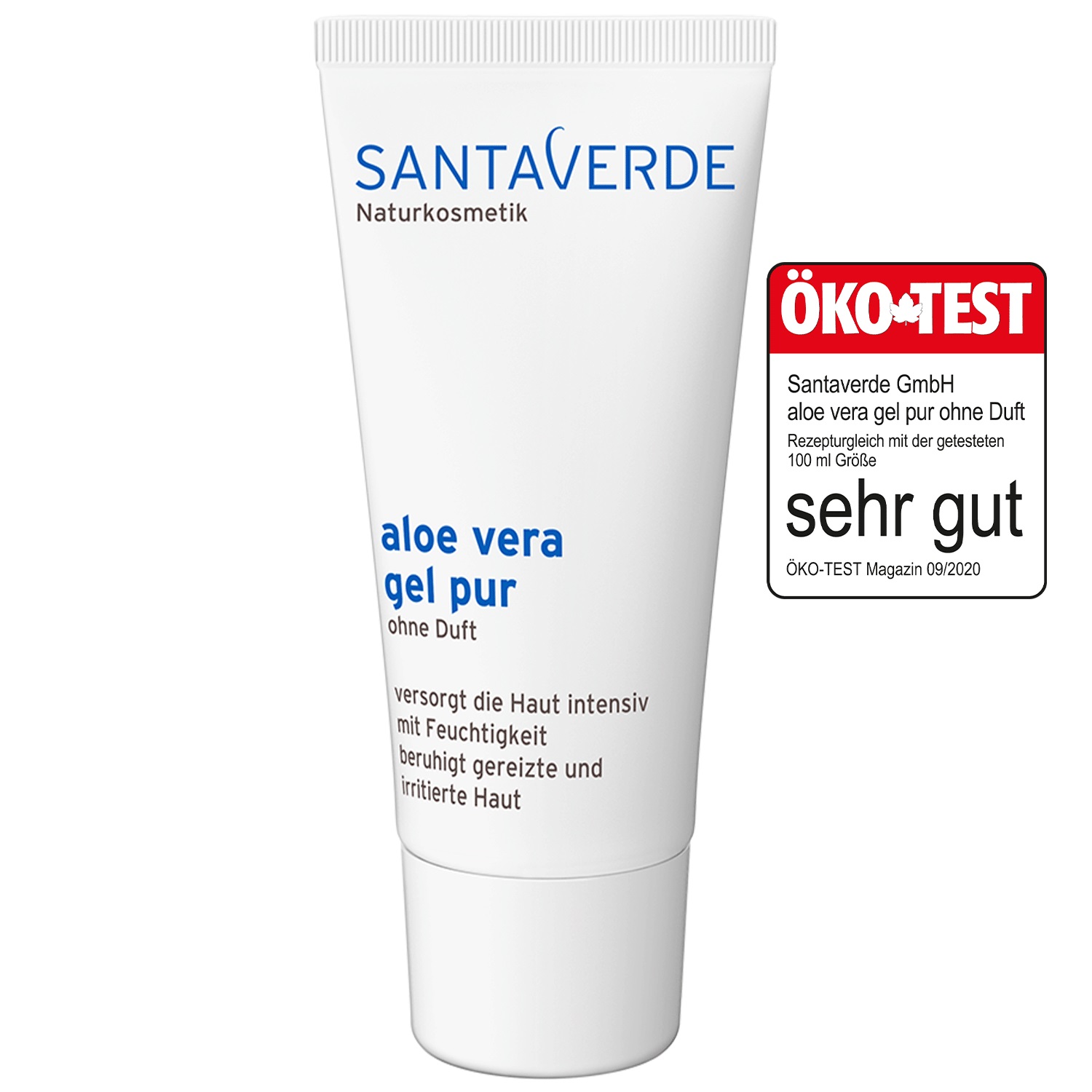 Santaverde Gel Classico all'Aloe Vera 50 ml - Idratazione Intensa e Rigenerazione Cutanea, Senza Profumo