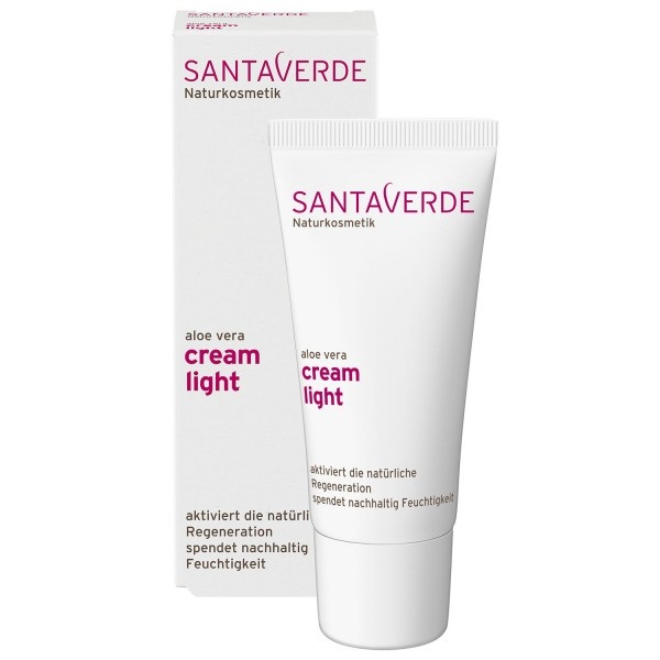 Santaverde Cream Light - Crema Leggera per il Viso con Aloe Vera e Acido Ialuronico, 30 ml