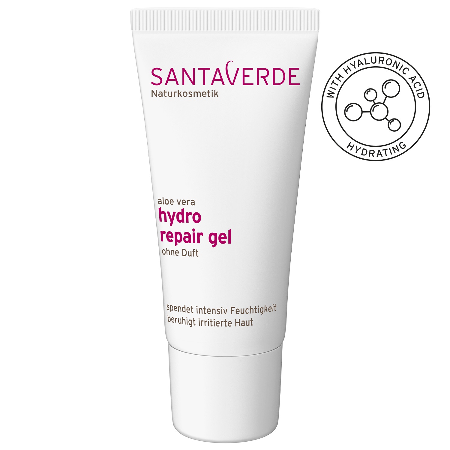 Santaverde ALOE VERA HYDRO REPAIR Gel senza Fragranza 30 ml - Gel idratante per viso, ideale per pelle sensibile, mista o grassa