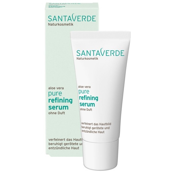 Santaverde Siero Raffinante 30 ml - Leggero, Senza Profumo, con Aloe Vera e Acido Ialuronico